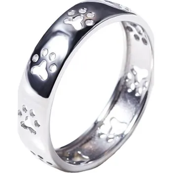 Prsten NUBIS Stříbrný prsten psí tlapky 54 mm