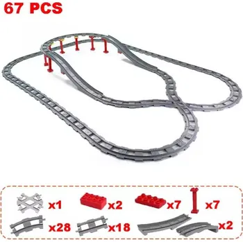 Stavebnice LEGO Stavebnice s motivem železnice | Styl Lego - 67ks vláčkodráha