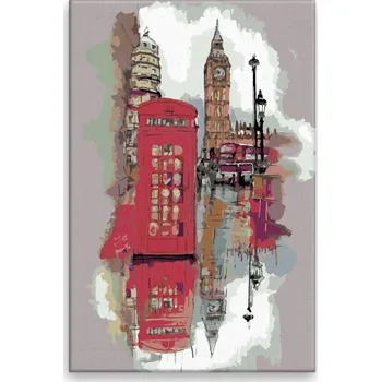 Dětské zboží Malování podle čísel - Londýn v louži - 40x60 cm, bez dřevěného rámu - CZ výroba