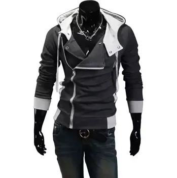 Pánská mikina Pánská sportovní mikina s kapucí a zipem - Tmavě šedá,6XL