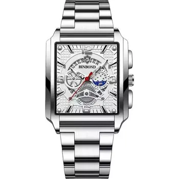 Hodinky Exkluzivní pánské náramkové hodinky - stříbrná bílá