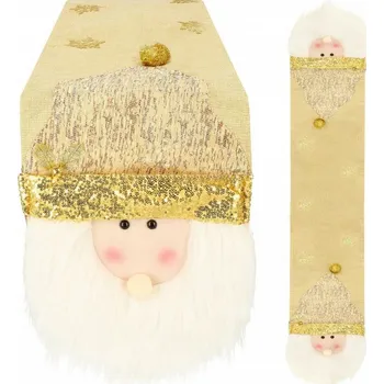 Springos Vánoční ubrus 205x30 cm Santa, zlatý