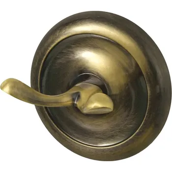 Držák na ručník BISK Erga Deco, 2-háček na ručníky, antická mosaz, ERG-00408