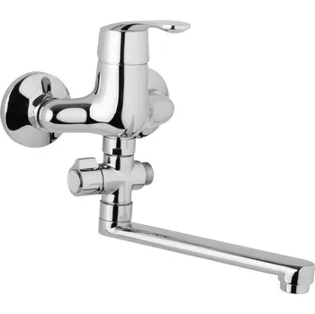 Vodovodní baterie JB Sanitary L10 32 10 Hela, Vanová nástěnná baterie, 100mm, ramínko ploché 300mm s otočným přepínače