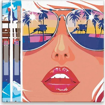 Malování podle čísel - Miami Beach - 40x40 cm, bez dřevěného rámu - CZ výroba