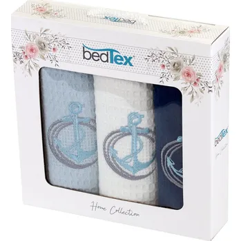 Utěrka BedTex Dárková sada vaflových utěrek 40 x 60 cm kotvy 3 ks