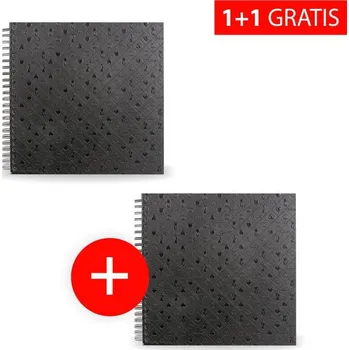Fotoalbum Akce 1+1: Spirálové fotoalbum na růžky 30x30/40s. LE CLOU černé + druhé stejné album navíc kph