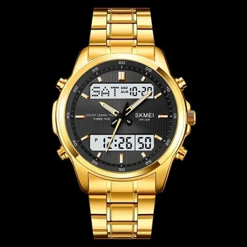 Hodinky Vodotěsné pánské sportovní hodinky - Zlato bílá