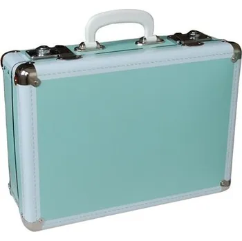 Retro středně-velký nýtovaný kufr color - RŮŽOVÝ