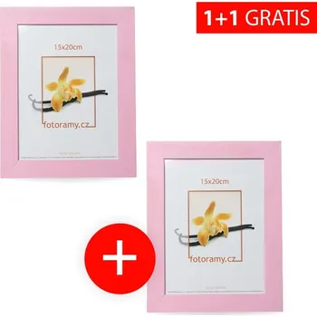 Rám na obraz Akce 1+1: Dřevěný fotorámeček DRC11K 18x24 C7 růžový + druhý stejný fotorámeček navíc KARPEX