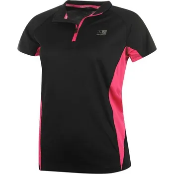 Dámské tričko dámské tričko KARRIMOR 1/4 zip - BLACK/PINK - M (Karrimor 1/4 Zip SS Ladies)