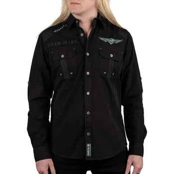 Pánská košile košile pánská s dlouhým rukávem WORNSTAR - Stealth - XXL