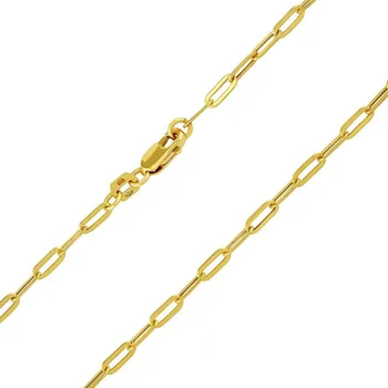 Šperk Zlatý řetízek Paper Clip Flat 2,4 mm - Y 46 cm
