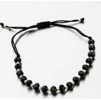 Oblečení a móda Náramek žluté zlato 585 provázkový s kuličkami PKL24-001 délka 23 cm