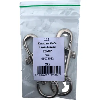 SVX Karabina na klíče s oválnou hlavou poniklovaná - blistr 110 16x78mm č110