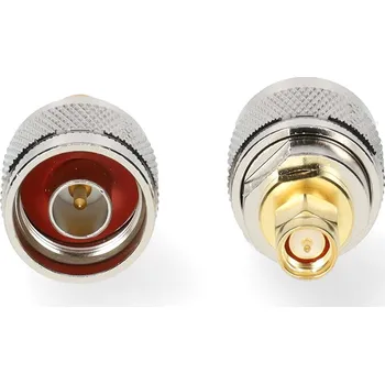 Elektrická zásuvka NEDIS SMA Adaptér | SMA zástrčka | N Zástrčka | Pozlacené | 50 Ohm | Přímý | Měď | Stříbrná / Zlatá | 2 kusů | Box