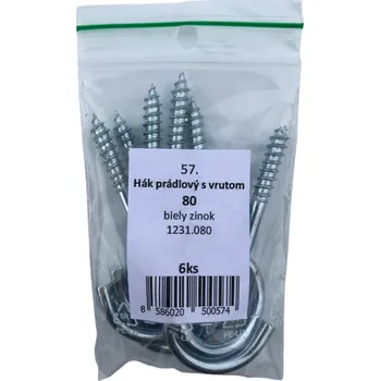 Šroub SVX Hák prádlový s vrutem Zn - blistr 56 65mm č56