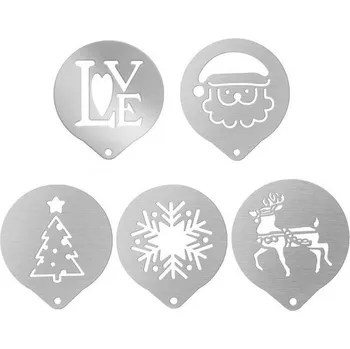 Nerezová šablona na kávu s vánočním motivem