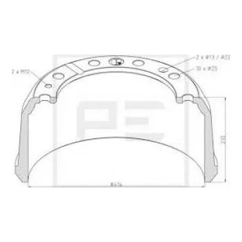 Brzdový buben Brzdový buben zadní 414x182x230/280,8/335/25x10 Renault Major 5701