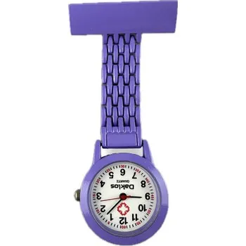Hodinky Kovové připínací kapesní hodinky nejen pro zdravotní sestru - fialové