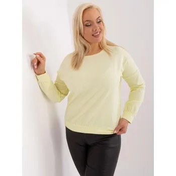 Dámská halenka Dámská halenka plus size s kulatým výstřihem PEI světle žlutá
