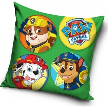 Povlak na dekorativní polštářek Carbotex Povlak na polštář Tlapková Patrola V bublinách 40x40 cm