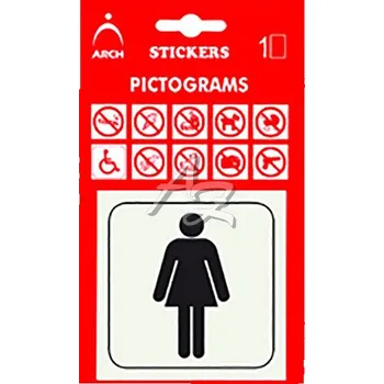 Značení informační piktogram, samolepka, "WC-panenka", 100x170mm