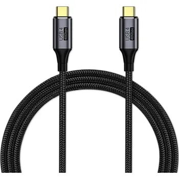 Datový kabel Kabel PremiumCord USB4™ Thunderbolt 3 40Gbps 8K@60Hz, 0,3m, bavlněný oplet
