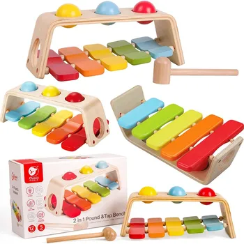 zatloukačka Classic World Zatloukačka/xylofon s kladívkem s koulemi v krabici 2v1