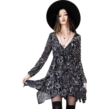 Dámské šaty šaty dámské KILLSTAR - Doom Flower - Grey - XXL