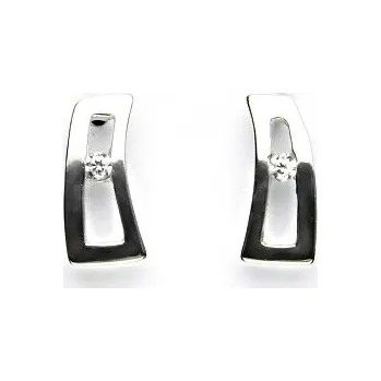 Náušnice Zlaté náušnice čirý zirkon - VE27 - bílé zlato (Náušnice se zirkonem v bílém zlatě)