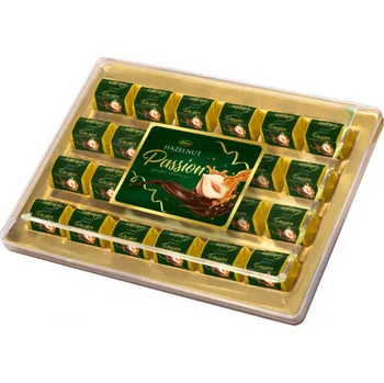 Bonboniéra Bonboniéra VOBRO Hazelnut Passion 290 g - dárková 3D kazeta (Pralinky z mléčné čokolády plněné ořechovým krémem a lískovým ořecem)