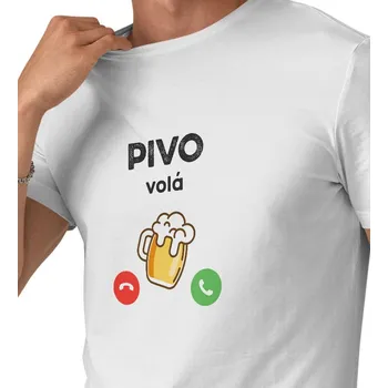 Pánské triko bílé - Pivo volá L