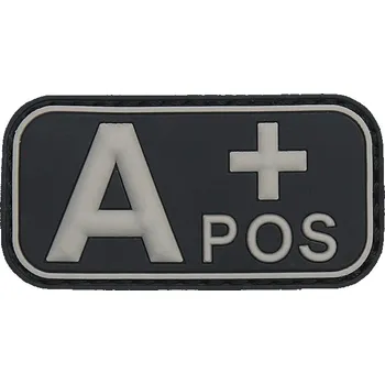 Nášivka FOSCO Označení krevní skupiny A+ positive 3D PVC černá