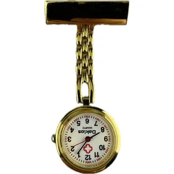 Hodinky Kovové připínací kapesní hodinky s tenkým krkem nejen pro zdravotní sestru - zlaté