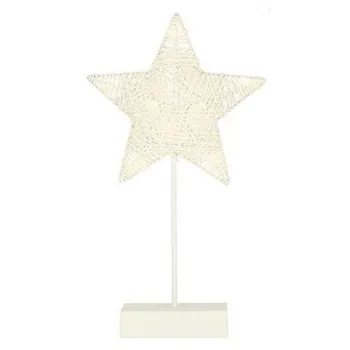 Vánoční světelná dekorace Hadex V197Q stojící hvězda 39 cm bílá 10 LED teplá bílá