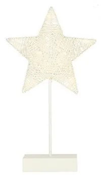 Vánoční osvětlení Hadex V197Q stojící hvězda 39 cm bílá 10 LED teplá bílá
