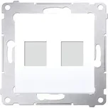 KONTAKT-SIMON S.A. Krytka teleinformačných zásuvek na Keystone - plochá dvojitá - bílá 75x75x32mm
