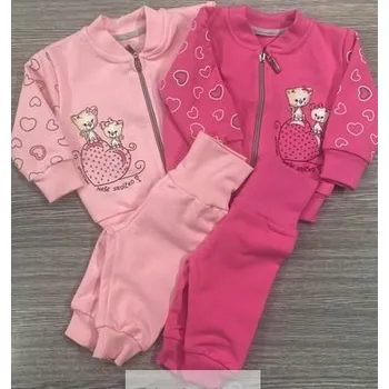 Chlapecká mikina Dětská bavlněná mikina kočka srdce český nápis - tm. růžová - vel. 80