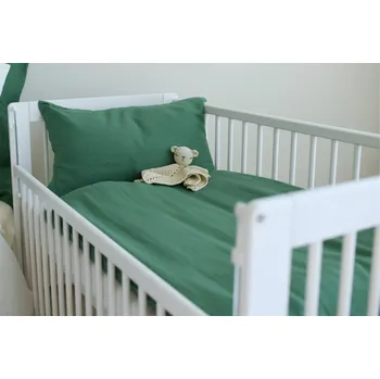 Povlečení Nelly Lněné dětské povlečení 40x60, 100x135 - zelená