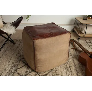 Taburet Industriální luxusní taburet Marlon hnědý 45 cm