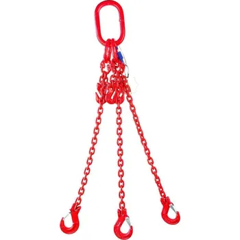 Příslušenství pro stavební techniku SVX Řetězový závěs oko-3 háky tř 80 se zkracovačem (3,5 m, 2360/1700 kg, 6 mm, červená) 3,5 m, 2360/1700 kg, 6 mm, červená