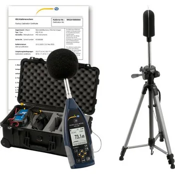 Hlukoměr PCE-428-EKIT, třída 2, rozsah měření do 136 dB, se sadou pro měření venkovního hluku, ISO