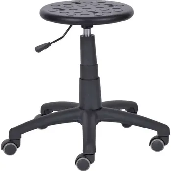 Podsedák PUR 05 sedák provozní, kříž černý, kolečka na tvrdé podlahy