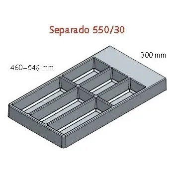 Příborník do zásuvky Příborník Separado 546x300x2,8 mm stříbrný (Příborník Separado 546x300x2,8 mm stříbrný)