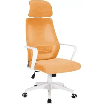 NOEMI - W židle kancelářská, bílá kostra, oranžová