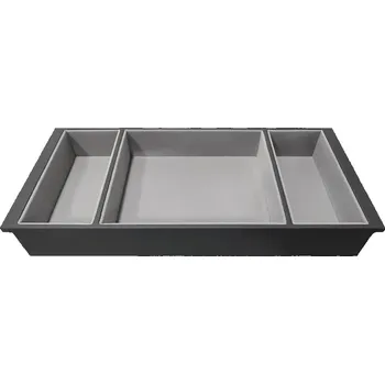 Příborník do zásuvky StrongIn organizér na šperky 3 přihrádky do šuplíku šatní skříně 400mm (StrongIn organizér na šperky 3 přihrádky do šuplíku šatní skříně 400mm)