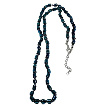 Náhrdelník Hematitový náhrdelník modré válečky drobné (s chirurgickou ocelí)
