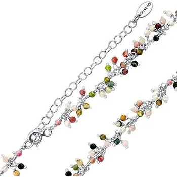 Řetízek Stříbrný náhrdelník s pravým turmalínem Bern INS1014NMTS