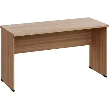 Psací stůl LP 26 - 14 stůl kancelářský, dřevěná podnož, deska 25 mm, široký 1400 mm, dub bardolino
